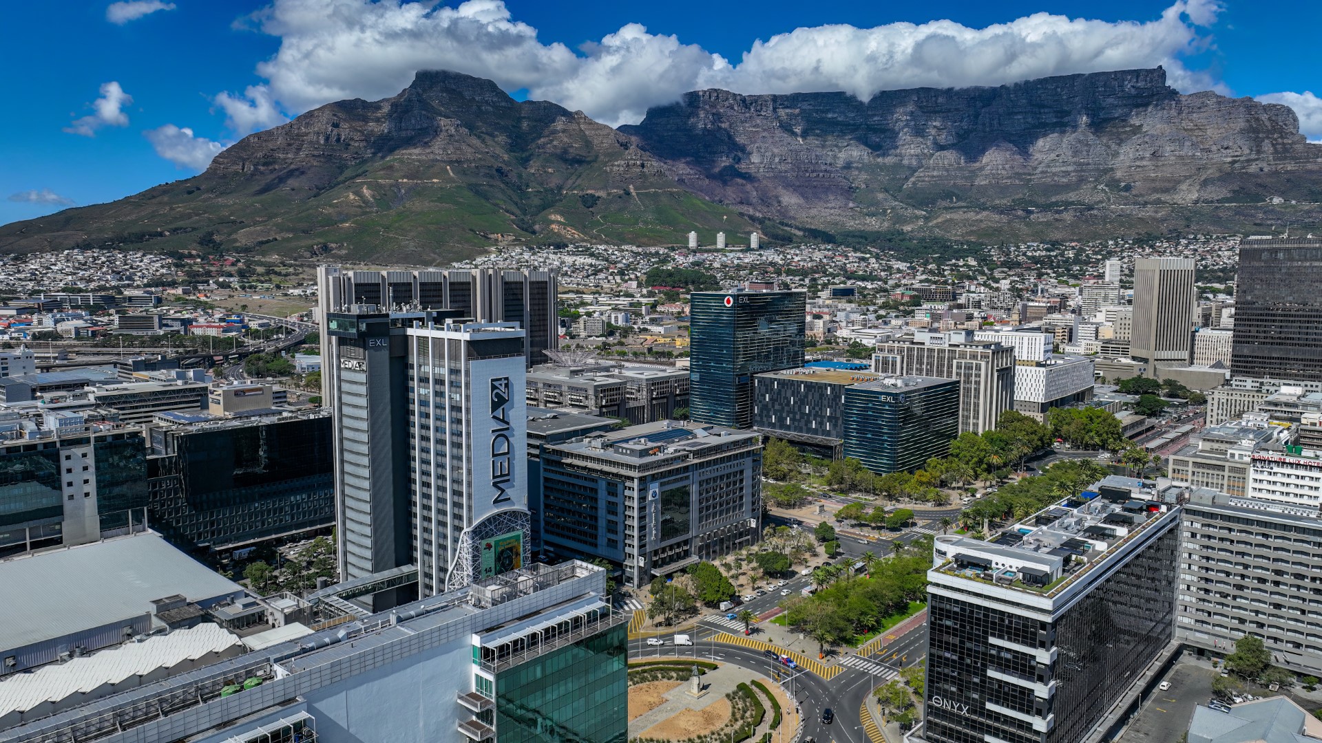 Drone conducting compliance inspection of commercial building